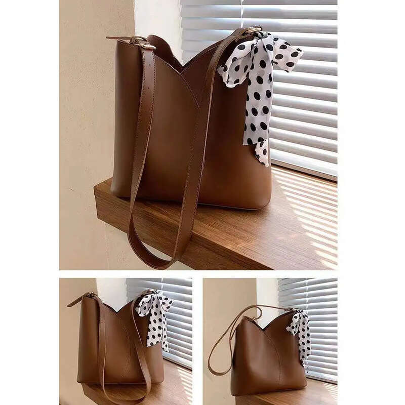 Luxe damesschouwertas met grote inhoud bucket bag tas_voghion.com