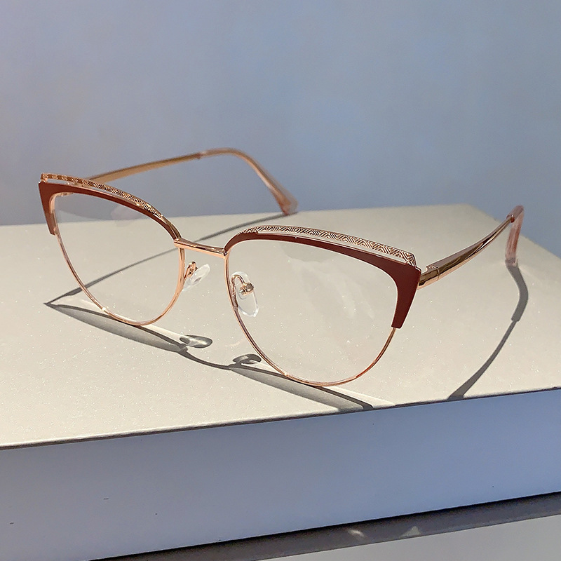 Mode Nieuwe Cat Eye Anti-Blauw Licht Frame Internet Beroemdheid Zelfde Stijl High-End Ins Blote Gezicht Afslanken Zonder Recept_voghion.com