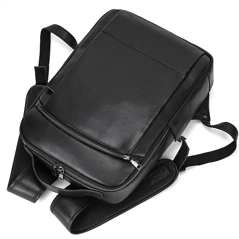 Vintage Mens Crazy Horse Leather genuine leather Retro Rucksack Large Classic Travel Backpack Big laptop computer bag_voghion.com