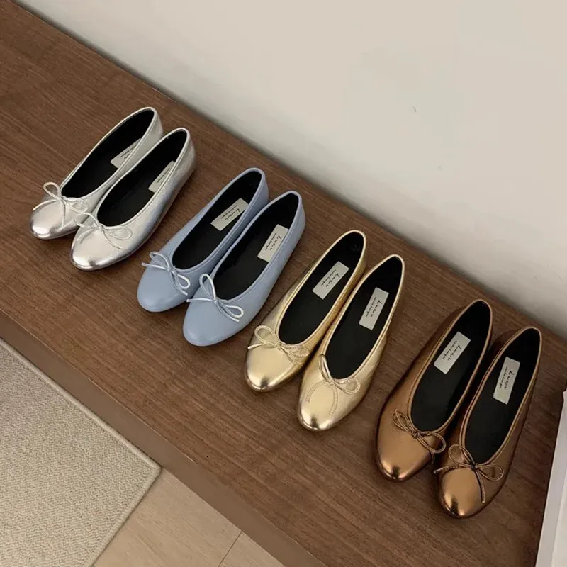 Soft Grandma Shoes Bow-Knot Casual Female Sneakers Fashion Womens Shallow Mouth Flats Elegant Round Toe Butterfly Modis_voghion.com