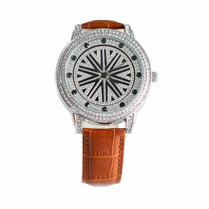 Orologio da donna alla moda, quadrante grande universale, costantemente in funzione, cinturino in vera pelle impermeabile, orologio al quarzo da uomo_voghion.com