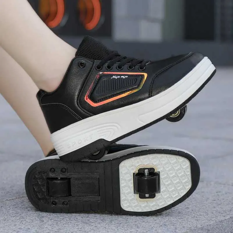 Roller Skate Shoes Kids Skating Spring Autumn Children Fashion Casual Sport Gift for Girls Boys 2 Wheels Sneakers_voghion.com
