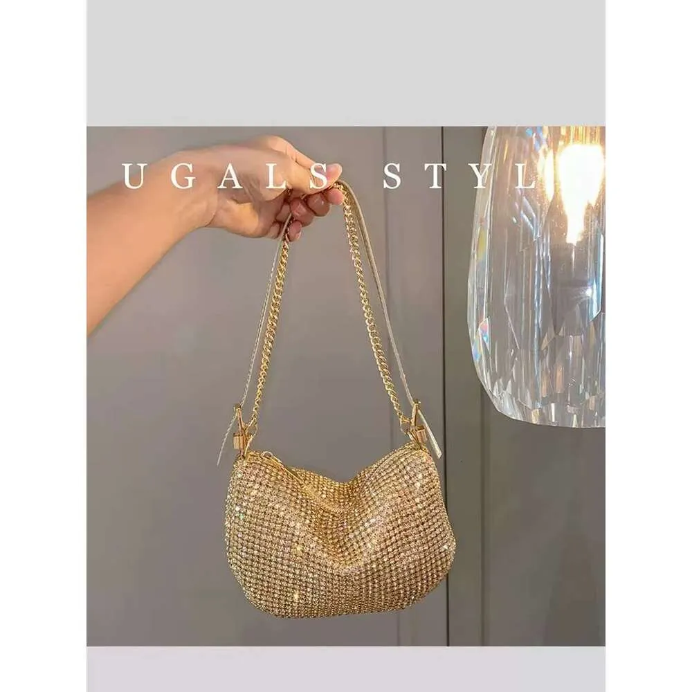 Crystal Rhie Dia Fashion Half Moon Borsa da donna Bg Shiny Even Wedd Party Clutch Borsa a tracolla Street_voghion.com