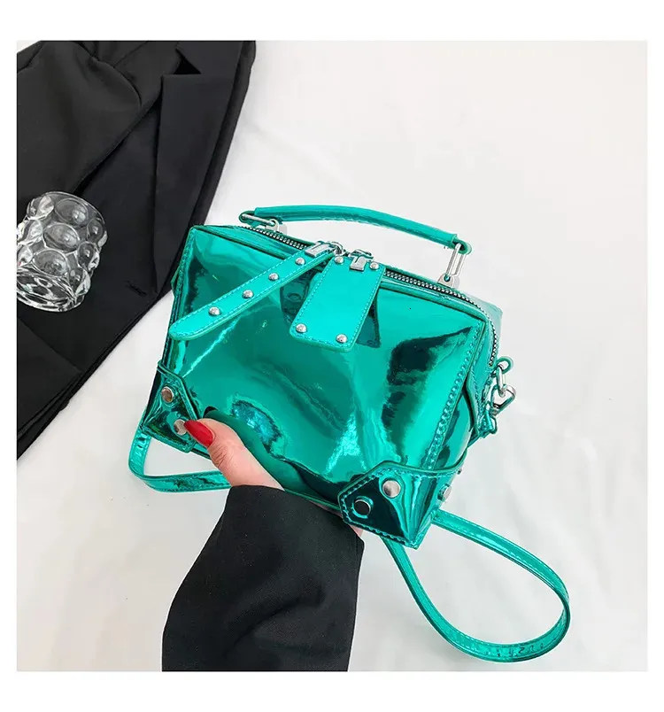 Borsa a tracolla da donna elegante borsa a spalla quadrata oro_voghion.com