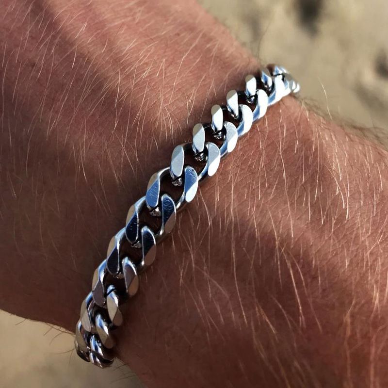 Hot Trendy Punk Style Titanium Vintage Personalized Stainless Steel Bracelet_voghion.com