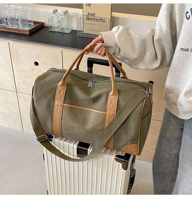 Neutrale Handreisetasche, große Outdoor-Reisetasche, Sport- und Fiesstasche Damen, Retro-Gepäcktasche aus Canvas für_voghion.com