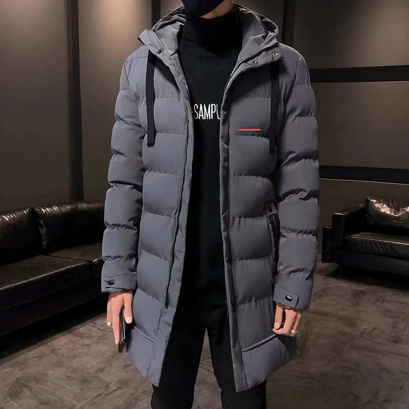 Piumini invernali da uomo: Parka lungo con cappuccio - Cappotto caldo e antivento per esterni_voghion.com