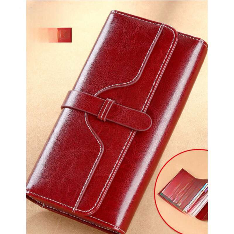 Handtasche aus echtem Leder, lange Damenbrieftasche, multifunktionales Mobiltelefon mit großem Fassungsvermögen._voghion.com