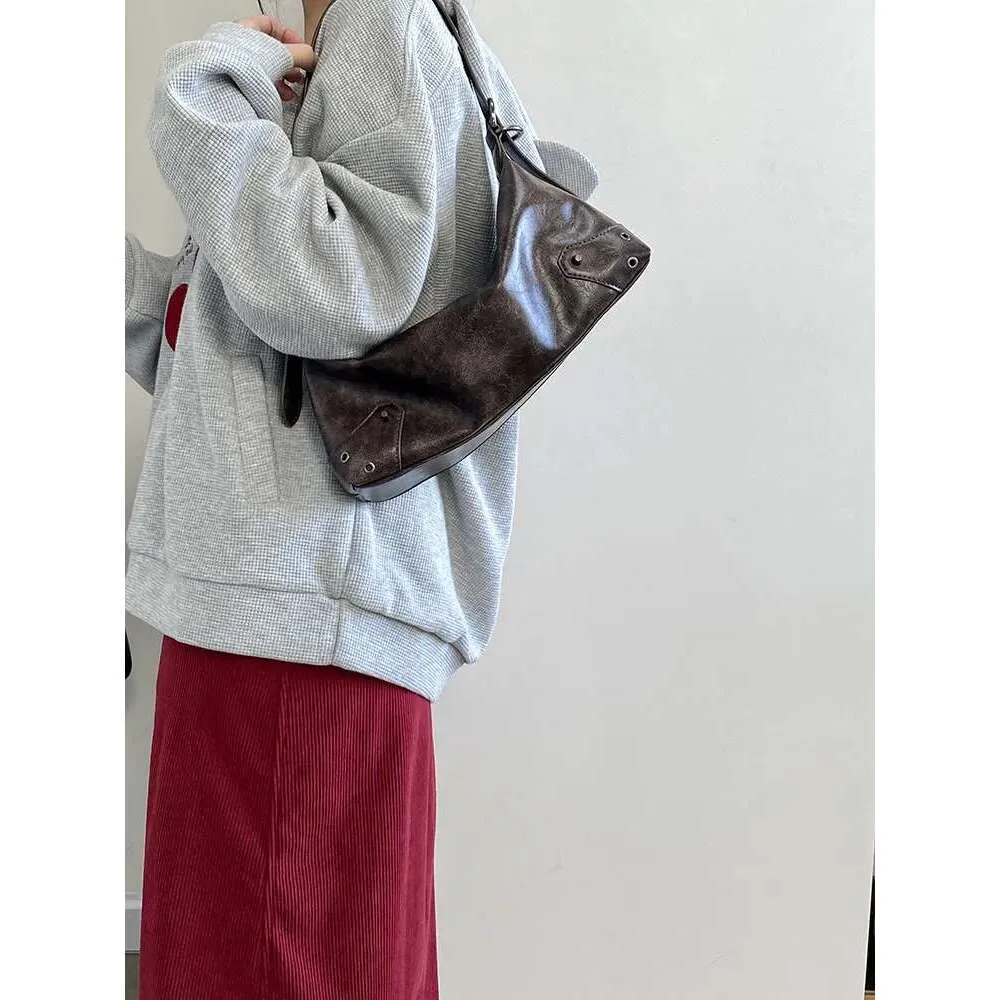 Pu Leder Retro Damen Unterarm Cool Y2k Mädchen Vintage Kleine Schultertaschen Einfache weibliche Umhängetasche Handtaschen Geldbörse_voghion.com
