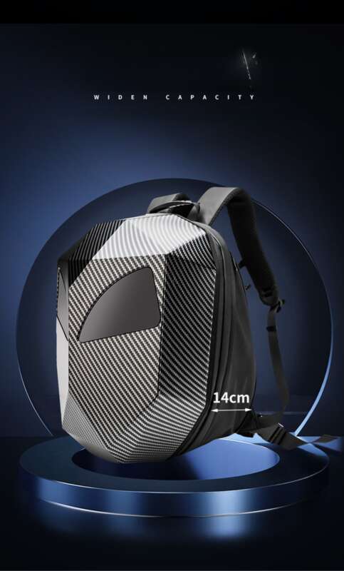 Motorradzubehör, Helmrucksack, Iron Hero-Reittasche, nicht leuchtender LED-Bildschirm, PC-Schale, Rucksack aus blankem Nylon_voghion.com
