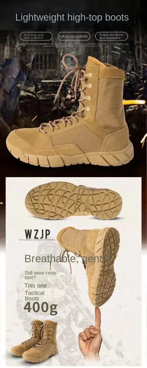 Tactical Boots For Men Durable Hiking Shoes Desert Combat Style_voghion.com