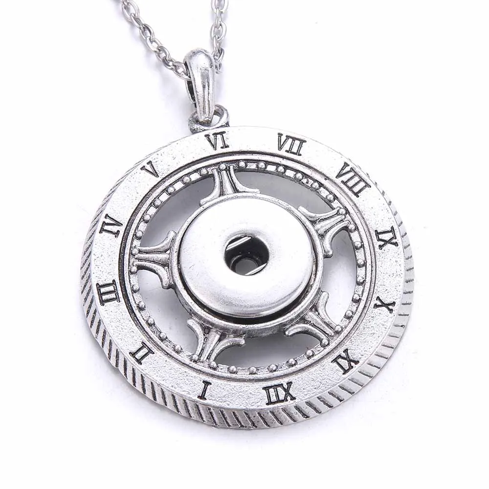 Collane con ciondolo Bottone a pressione Gioielli Vintage Alta qualità Metallo 18mm Collana per donne Ragazze Gioielli fai da teCiondolo Sidn22_voghion.com