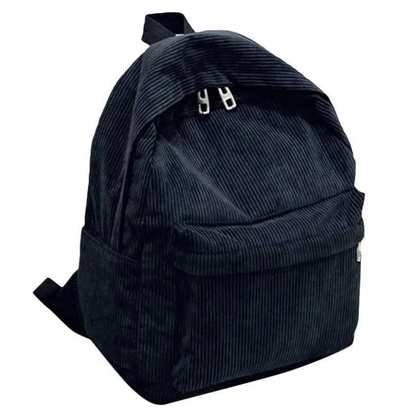 Zaino in velluto a coste da donna borsa a spalla alla moda_voghion.com