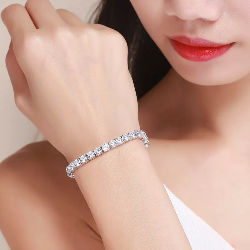 5 mm-es 16-20 cm-es sterling sier kerek CZ köves tenisz karkötők nőknek, pulzusok, pulzus karkötők, ékszerek_voghion.com