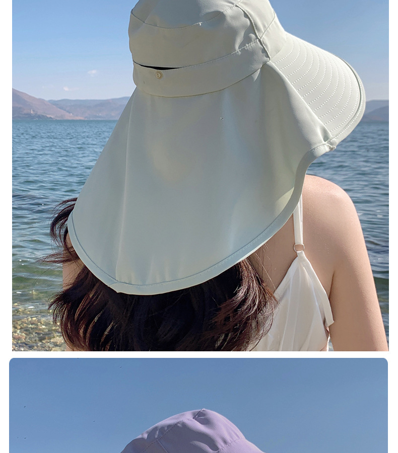 Cappello estivo da esterno con protezione solare e foro per coda di cavallo, versione coreana del cappello da pescatore a scialle a tesa larga alla moda per bambini_voghion.com