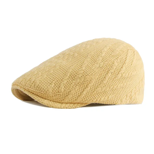 Venta caliente Otoño Invierno acrílico color sólido gorras de vendedor de periódicos gorra de visera plana para hombres y mujeres boina de pintor sombreros 101_voghion.com