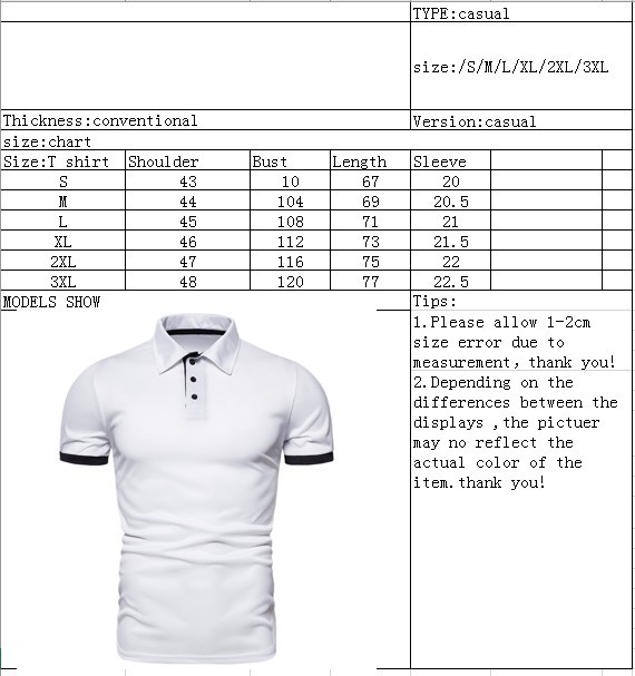 Herren Poloshirt Einfarbig Kurzarm Modisches Business Freizeit_voghion.com