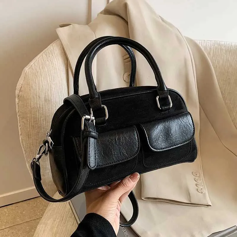Retro Suede Handbag Shoulder Bag Large Capacity Crossbody Bag_voghion.com