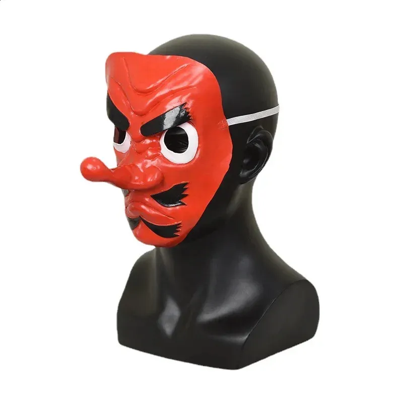 Kimetsu No Yaiba Urokodaki Sakonji Red Latex Tengu Mask Anime Cosplay Accessories Halloween Party Prop Maks 240821_voghion.com