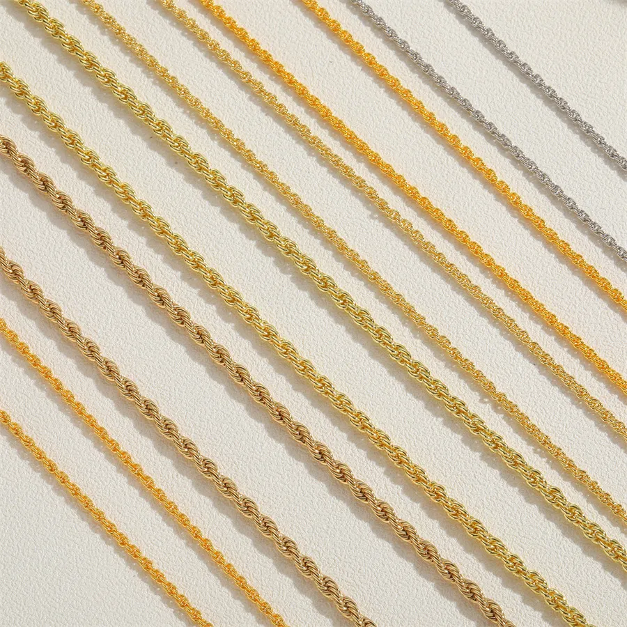 Chains Fashion Fried Dough Twists Chain Necklace In Simple Fashionable Elegant And Generous Temperament_voghion.com