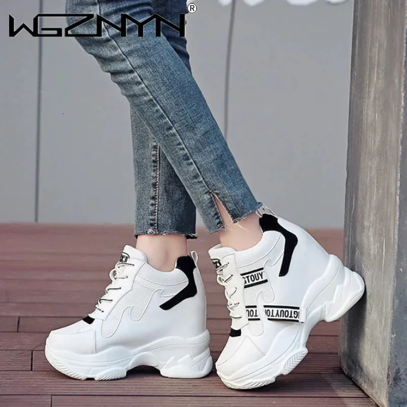 Heiße Verkäufe Trendy Schuhe High Top Sneakers Frauen Plattform Stiefeletten Korb Femme Chaussures Femmes Höhe Erhöhen_voghion.com
