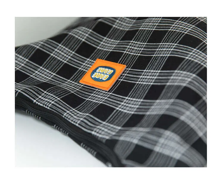 Designer stijl geruite canvas schoudertas voor dames_voghion.com