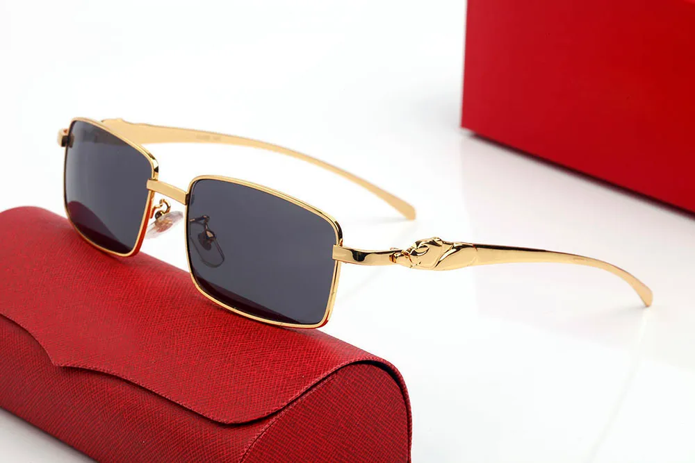 Dizajnerske sunčane naočale s leopard glavom, kvadratne, gradijentne leće, muške i ženske modne naočale, zlatni sier metalni okvir, bez okvira_voghion.com