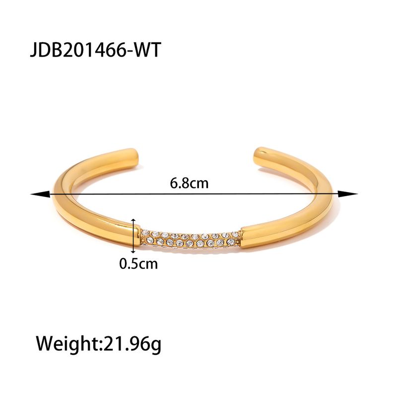 INS Internet Celebrity Design Guld Rostfritt Stål Inlagt Grön Dia Öppning Vakuum Elektropläterat Trendigt Armband_voghion.com