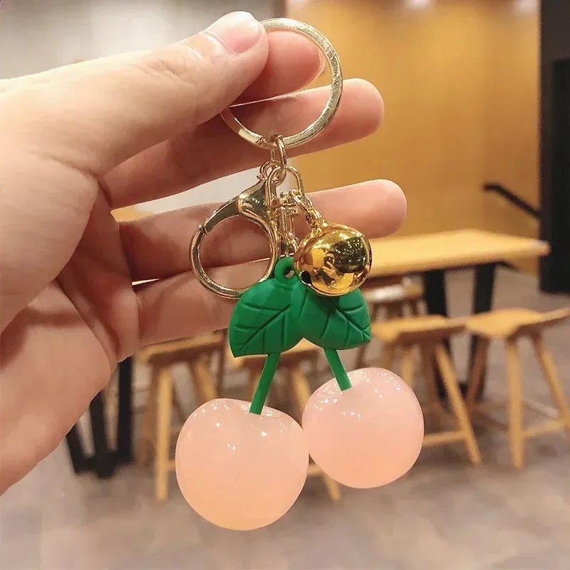 Cute Charm Handbag Keychain Womens Exquisite Internet- Crystal Cherry Bag Accessories High-Grade Pendant 240821_voghion.com