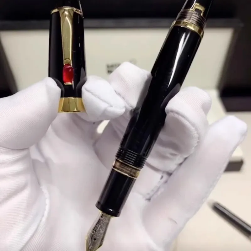 Groothandel Luxe Monte Zwarte Hars En Kristallen Ster Rollerball Pen / Balpen / Vulpen Zakelijk Kantoorbenodigdheden Cadeau B007_voghion.com