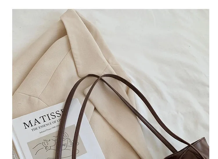 Geantă de umăr din piele pentru femei, model vintage roșu, sport, casual, la modă, capacitate mare, Shopper, Haruku, simplă, geantă de mână_voghion.com