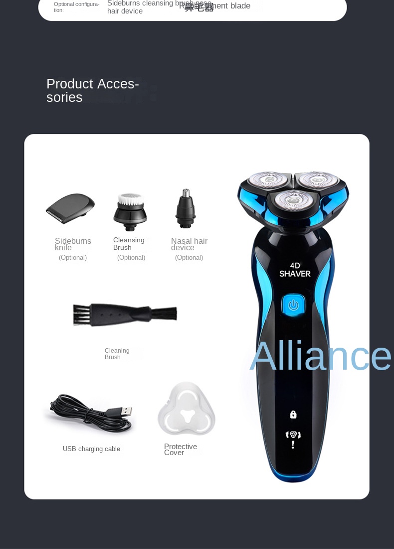 Electric Shaver 4D For Men Electric Hair Clipper USB Rechargeable Professional Hair Trimmer Hair Cutter_voghion.com
