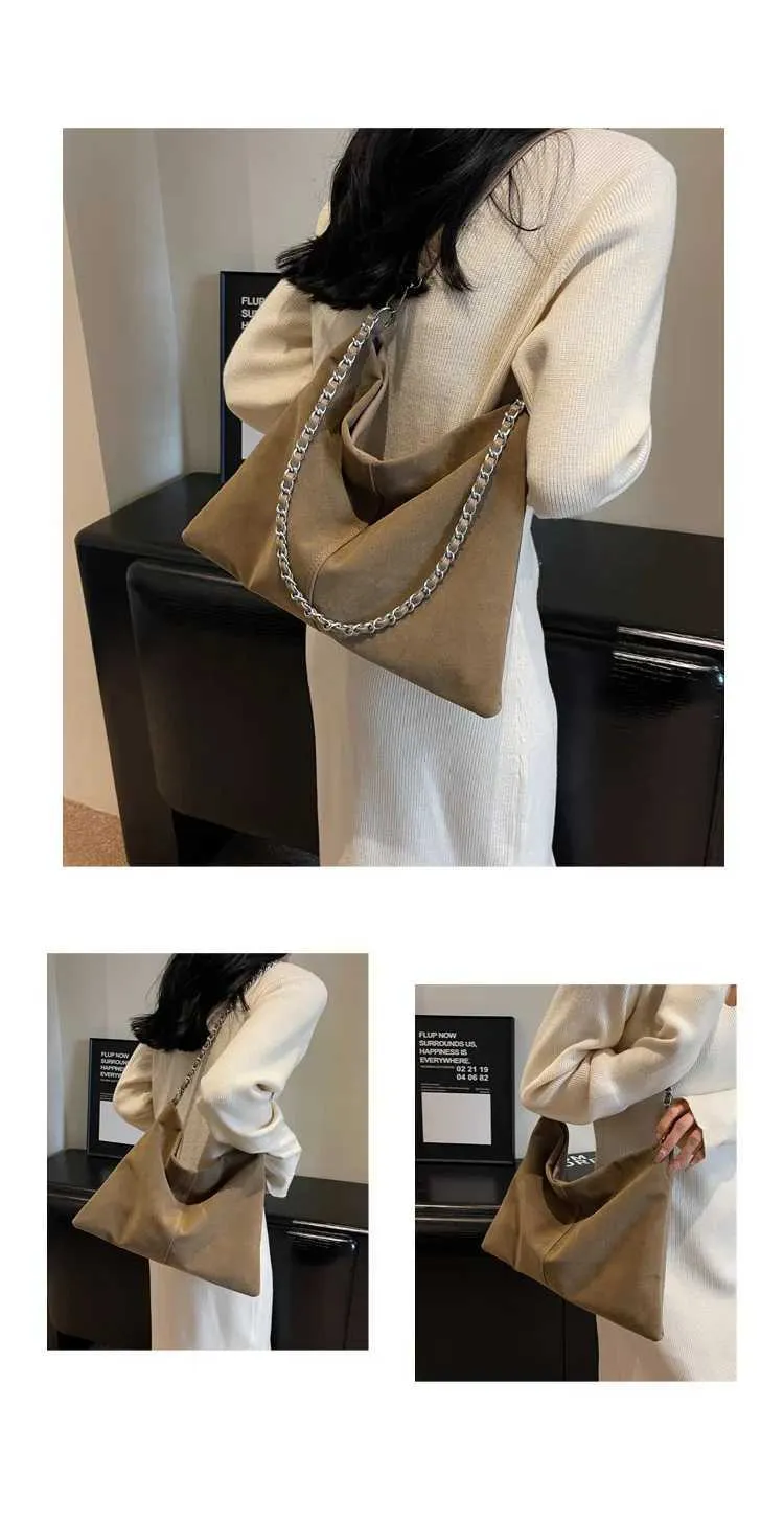 Stylish Women's Suede Shoulder Bag Large Capacity Leather Handbag_voghion.com