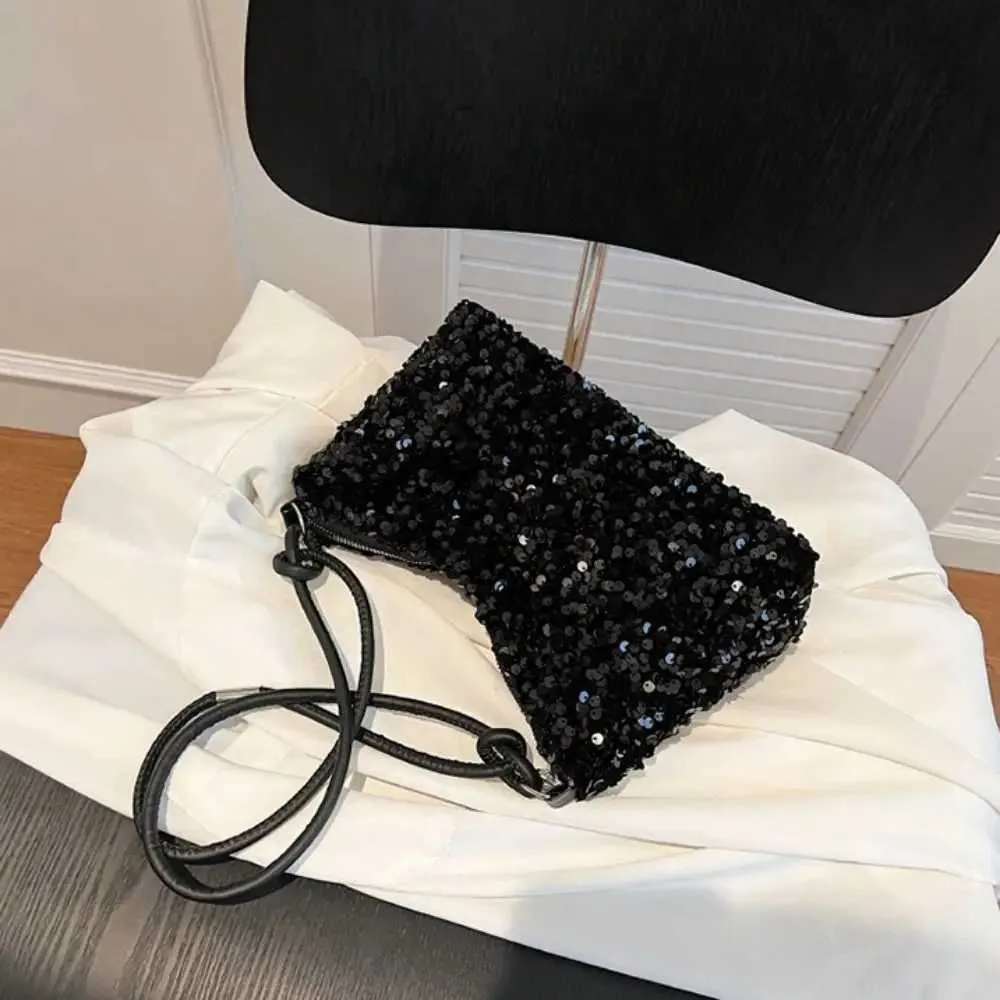 Einfarbig Crossbody Mode INS Pailletten Schulter Taschen Telefon Geldbörse Handtasche Abend Clutch Tasche Mädchen DIYC241103_voghion.com