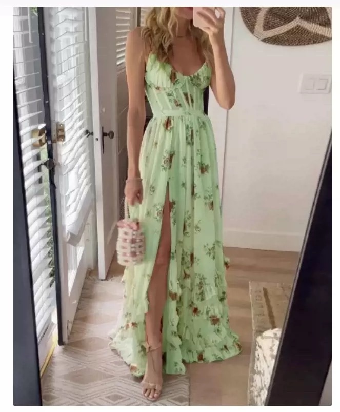Damen Wickelkleid Mit Brustprint Für Den Strandurlaub_voghion.com