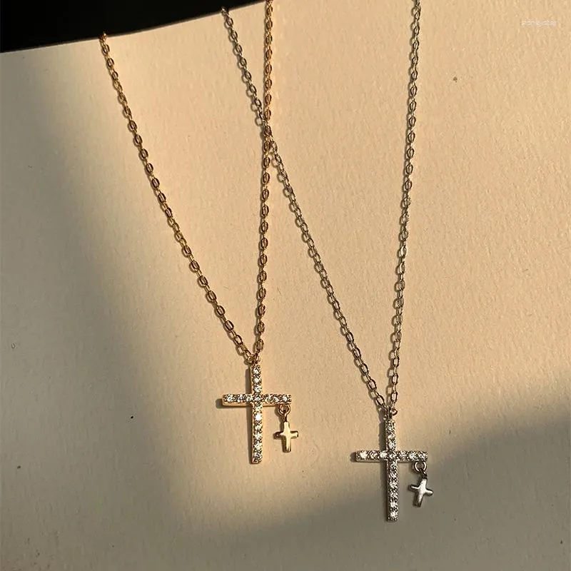 Anheng Halskjeder Glitrende Zirkon Halskjede For Kvinner Mote Elegant Minimalistisk Kors Geometrisk Sommer Kragebeinkjede_voghion.com