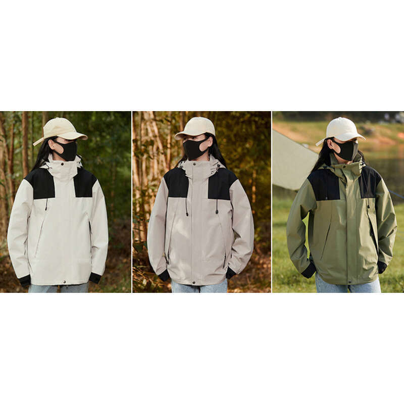Spring Autumn New Outdoor Splicing Color Contrast For Couples, Windproof, Waterproof, Loose, Thin, Men's And Women's_voghion.com