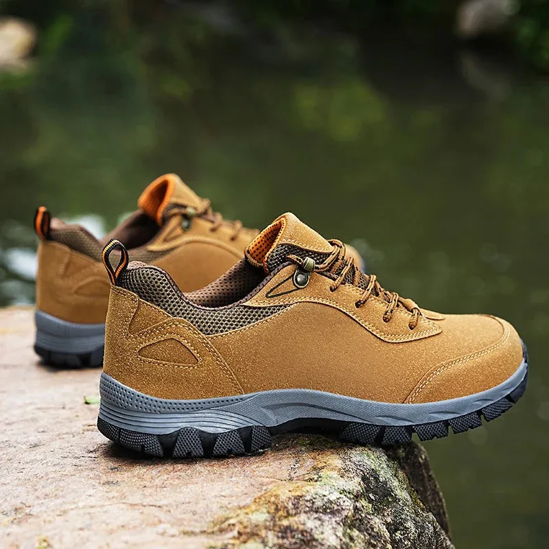 Herren Outdoor Wanderschuhe Aus Wildleder Mit Schnürung_voghion.com