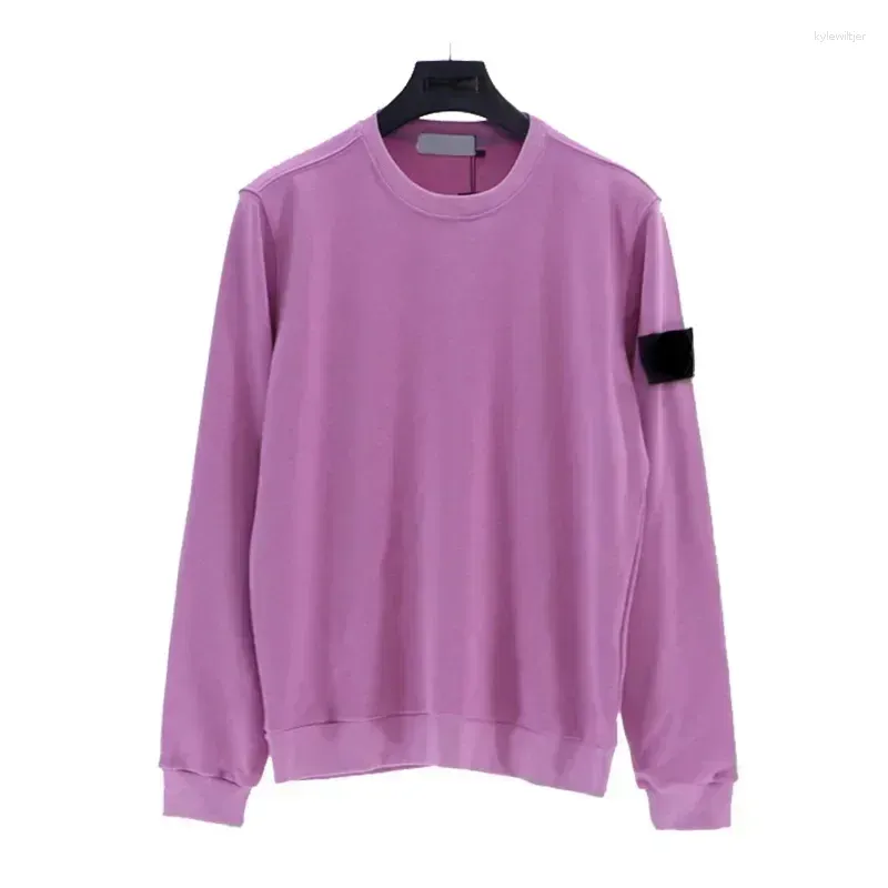 Heren Hoodies Effen Kleur Lange Mouw Trui Lente En Herfst Katoen Los Comfortabel Steen Mouw Label Heren Dames_voghion.com