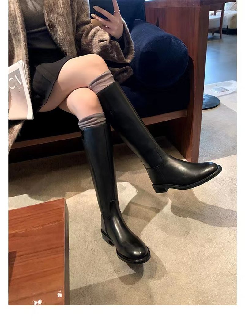 Hot Selg high-end minimalistlik ümmargune varvas madala kontsaga külgmine tõmblukk Moodne naiste peen kvaliteetne pika jalaga ratsu_voghion.com