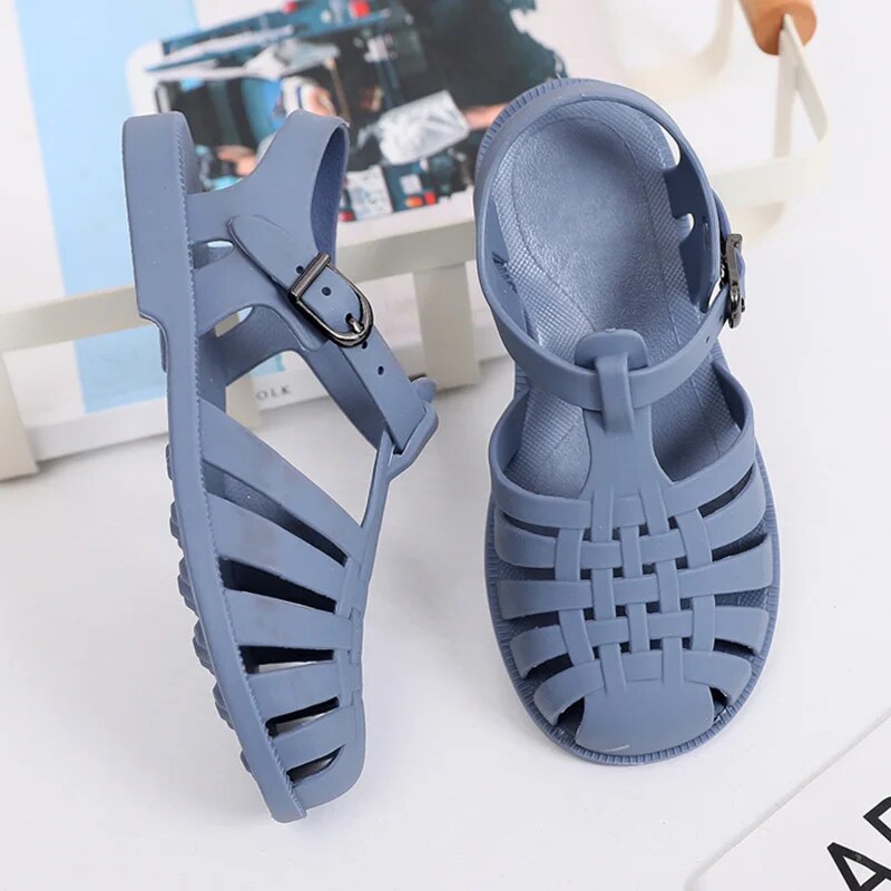 Summer Children Sandals Baby Girls Toddler Soft Non-slip Princess Shoes Kids Candy Jelly Beach Shoes Boys Casual Roman Slippers_voghion.com