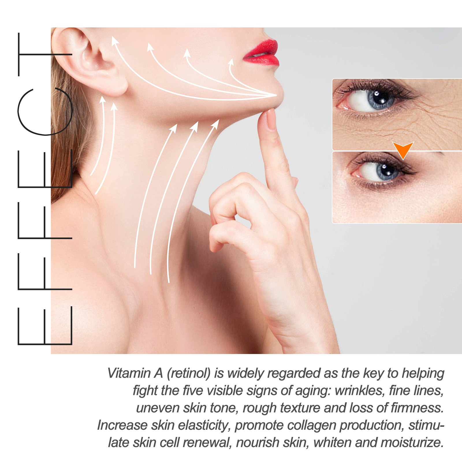 OUHOE Retinol Moisturizing Lightens Fine Lines, Tightens Black Eyes, Moisturizes Pores, wrinkle and Anti aging face_voghion.com