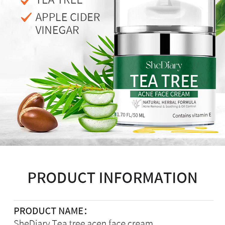 Crema idratante Tea Tree Essence, riparatrice e idratante ritardante. Crema idratante Tea Tree Essence, viso._voghion.com