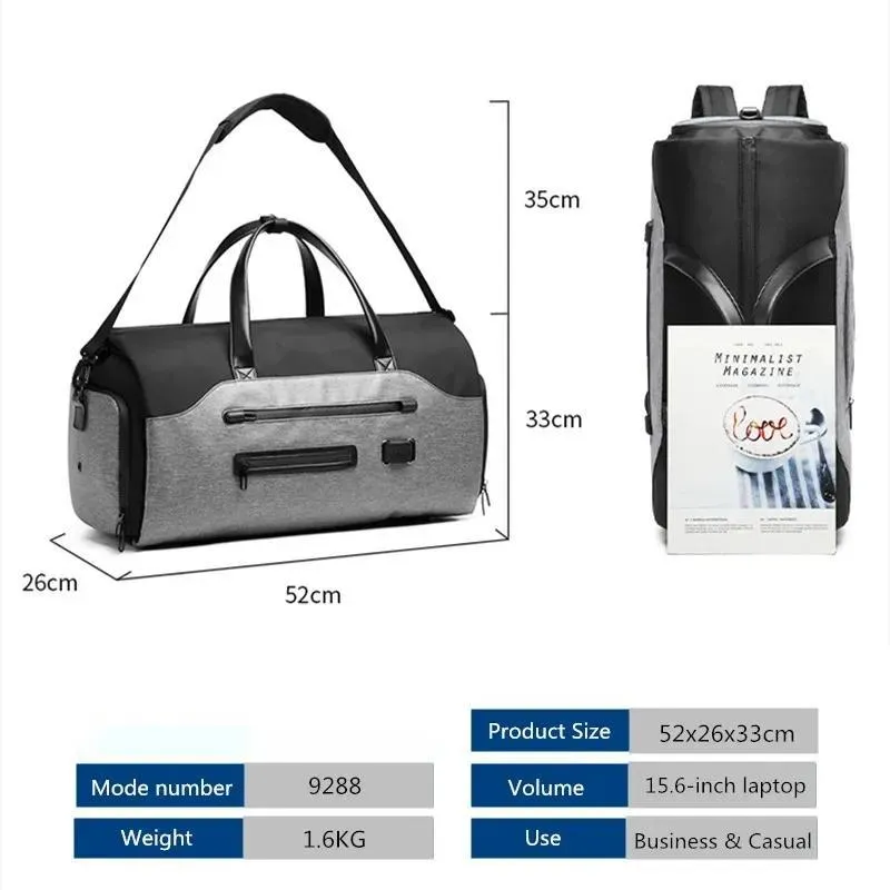 Zakelijke multifunctionele herenpaktas met grote capaciteit, lage handtas met schoenenvak, reistas voor heren_voghion.com