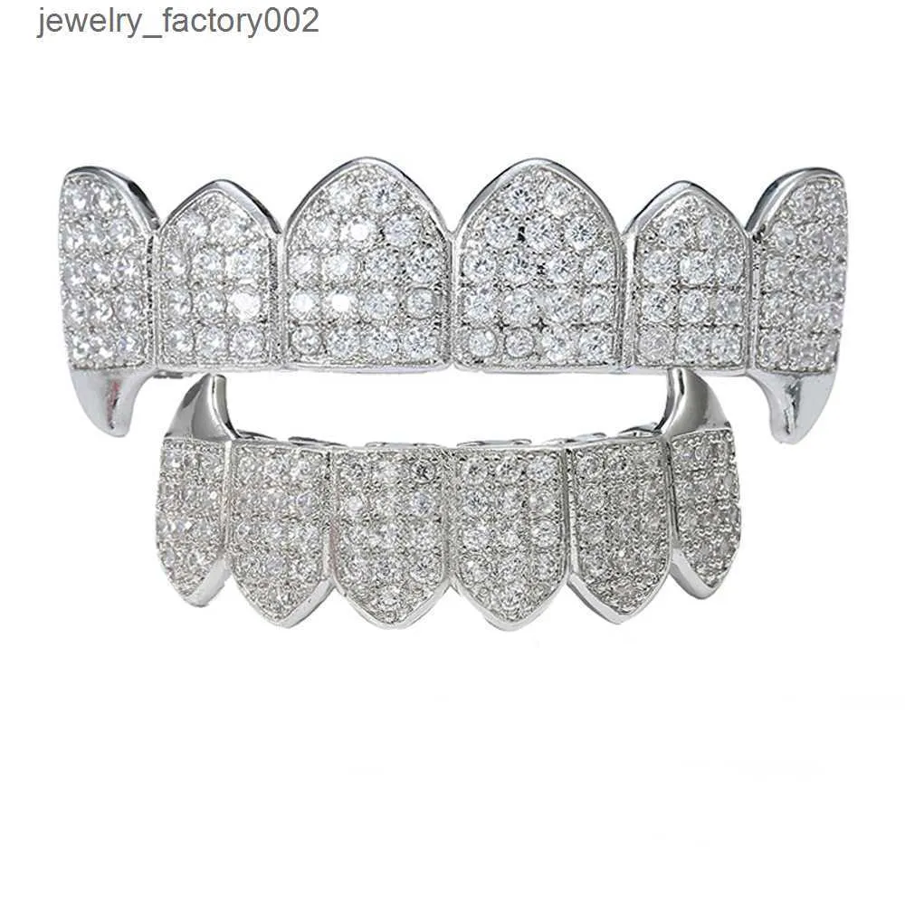 Custom High-Quality Hip Hop Jewelry Teeth 8Top 8Dowm Sier Vvs Diamond Fully Iced Out Perm Cut Moissanite Grillz For Mens_voghion.com