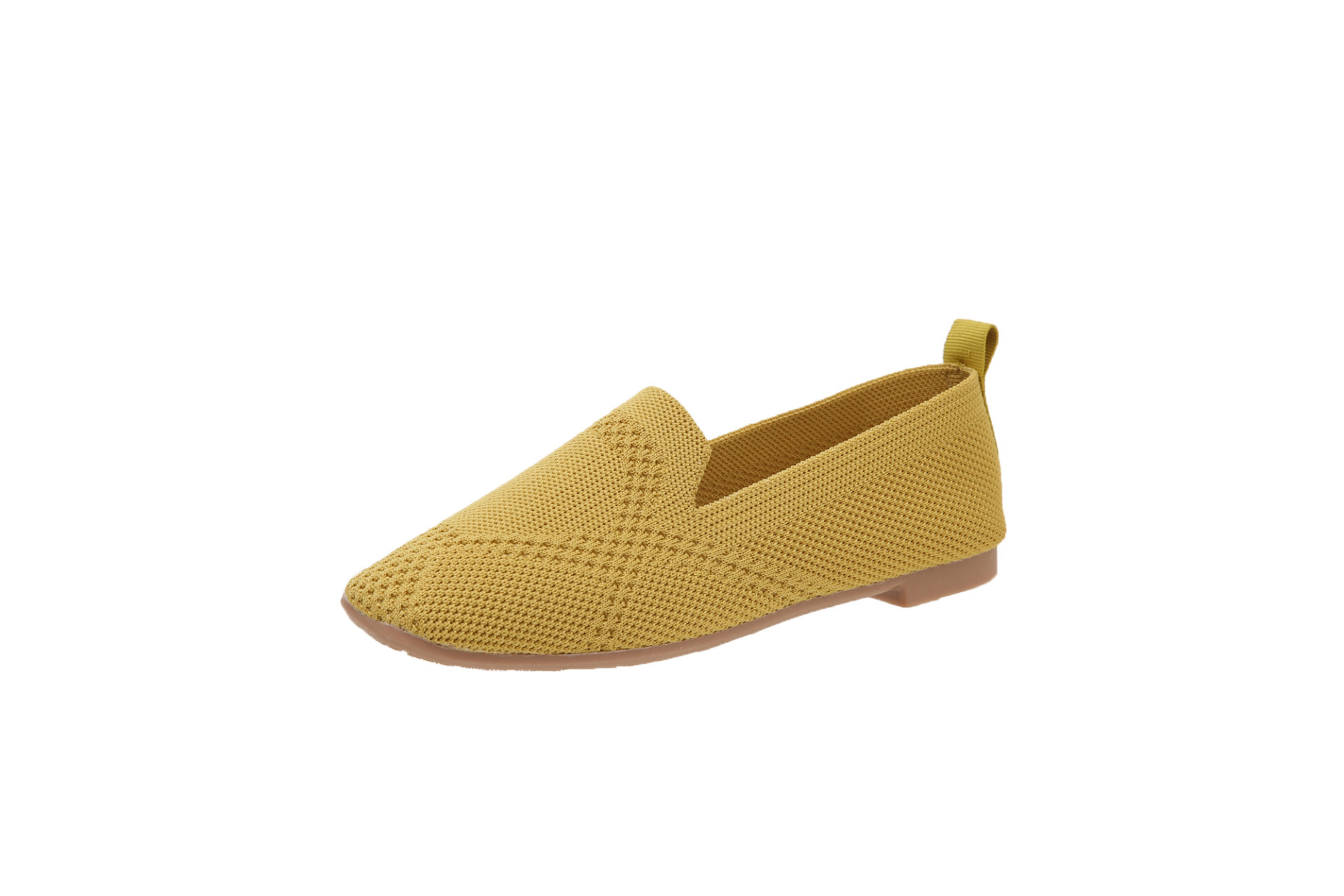 Flache Loafer mit quadratischem Kopf und einfarbiger Damensohle_voghion.com