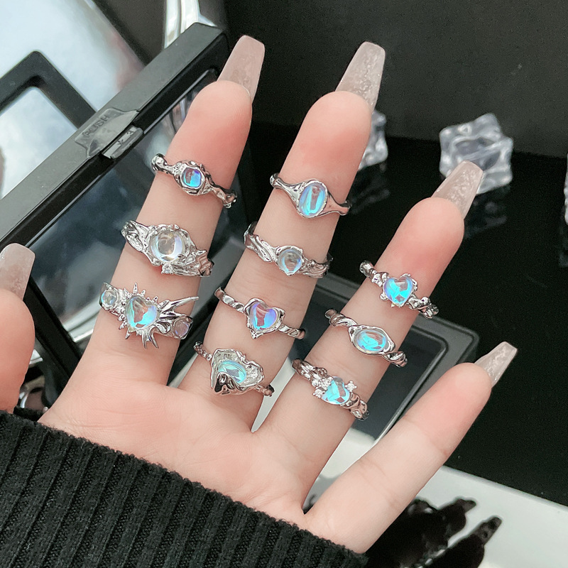 Minimalist Design with Moonlight Stone, Fashionable Open for Women's Instagram, Cool Sweet Style, Personalized and_voghion.com