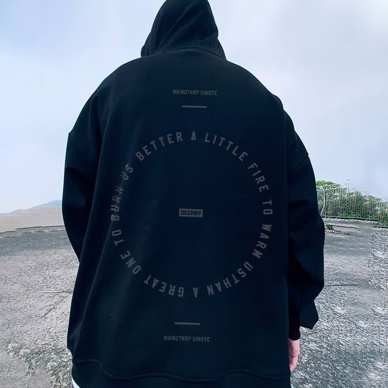 American Plus Size Herren Kapuzen Dicker Mantel Reißverschluss Pullover Locker Lässig Dünn Herbst/Winter_voghion.com