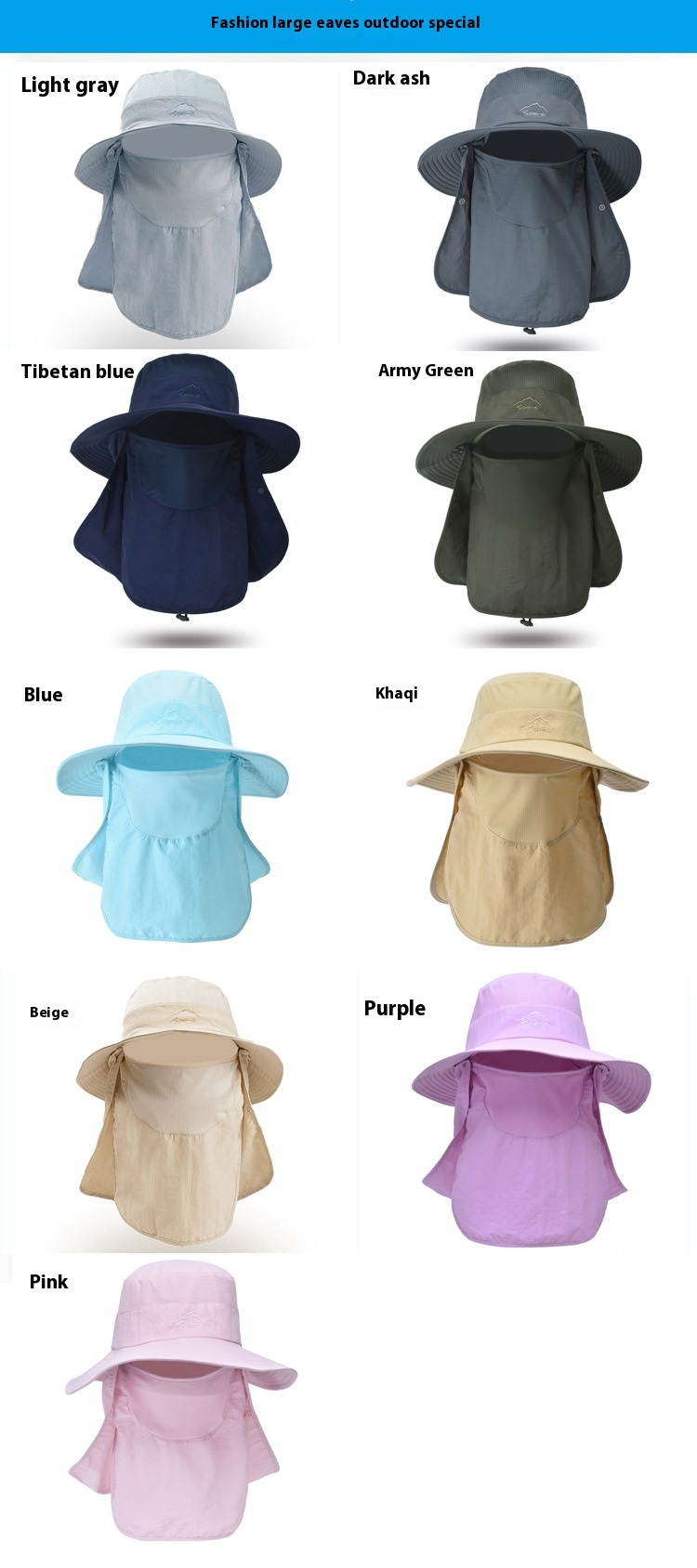 Fiskarhatt Solhatt Manlig Sommar Utomhus Snabbtorkande Solhatt Fiske Andningsbar Solhatt Kvinnlig Ansiktsmask Hatt_voghion.com