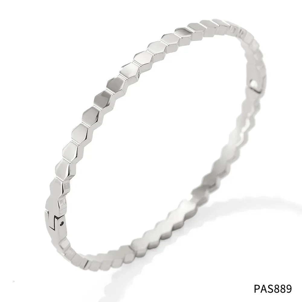 Bangle Bracelet Waterproof White Cubic Zirconia Gold Plated_voghion.com